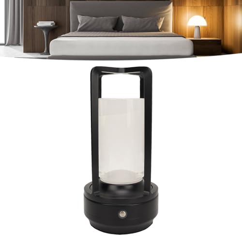 Kristaltafellamp 3 Kleurtemperatuur Touch Control USB oplaadbare LED Bureaulamp voor thuis (BLACK) 3