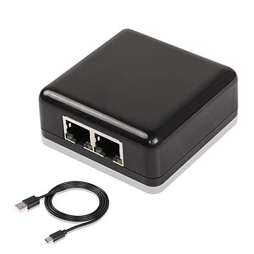 Ethernet Splitter RJ45 1 tot 2 Gigabit, 1000/100Mbps Network Switch, Ethernet Switch 2 Port met USB Power Port voor Computer, Hub, Switch, Router, ADSL, Settop Box, Digitale TV, enz.