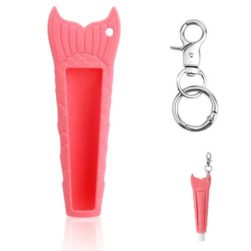 Lip balsem houder sleutelhanger, Portable Silicone Lip Balsem beschermhoes met sleutelhanger Compatibel met de zomer vrijdag Pink Sugar (Pure kleur roze suiker)