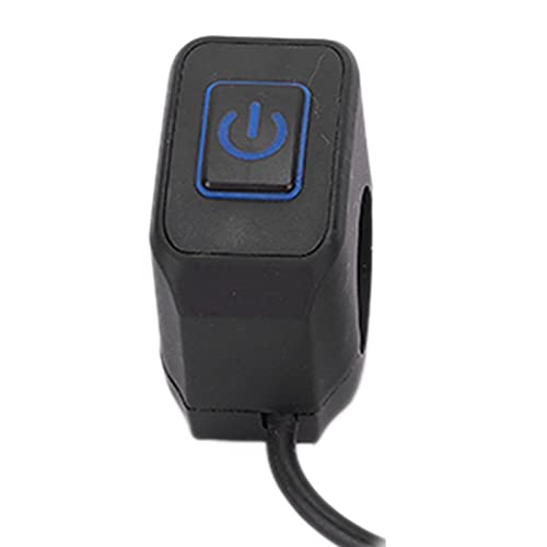 22mm Motor handgreep Switch Control Knop Fietsknoop Switch Motor Horn Knop Waterdicht Universeel voor Koplamp(Blauw)