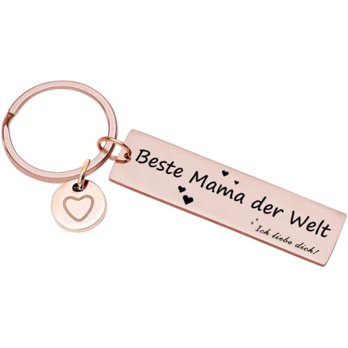 Best Mama Keychain, Cadeau voor Moeder, Sleutelhanger, Cadeau voor Moederdag, Verjaardagscadeau, Rose Gold, Rose Gold, M, Rose Gold