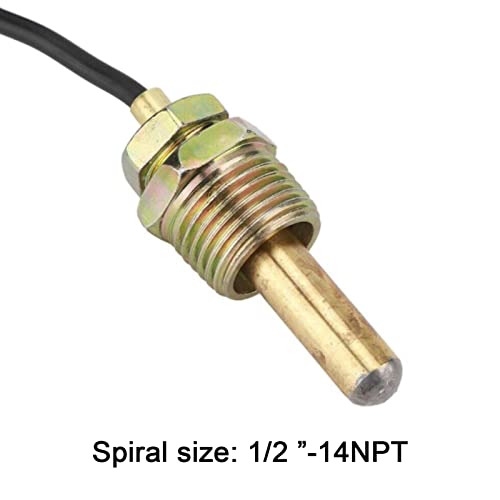 Metaalauto 52mm Mechanische watertemperatuur Temp Metermeter 38-104°C 12V Geel licht 283 Massey mechanisch Temp Gauge Marine mechanische temperatuursensor 12V 3