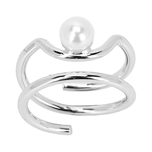 Pearl Finger Nagel Knokkelringen Stijlvolle en eenvoudige koperen vingertoppen sieraden vingernagel Beschermende hoes Nagel Accessoires voor vrouwen meisjes:(3052 Platinum), koper