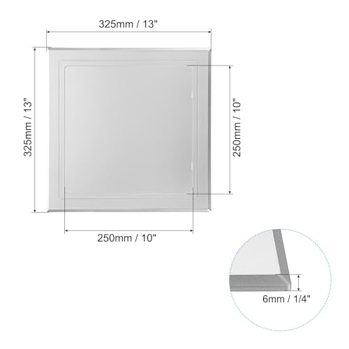 Zelfklevende toegangspaneel, ABS Loodgieter entreedeuren, eenvoudige wandgatenhoes voor gipsplaten, loodgieterswerk, elektrische kabels, bedrading, zilver, 250 x 250 mm