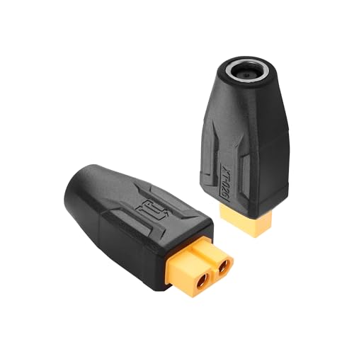 2 Pack XT60 naar DC7450 Adapter XT60 naar DC 7.4mm x 5mm Draadloos voor TS100 Soldeerijzer, FPV Monitor Power, drone (XT-027)