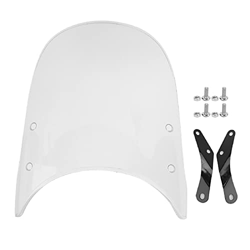Voorruit van de motor, Motorfiets Windschild Universal Anti-Crack Scratch Resistant Fit voor Triumph Bonneville 5-7in Ronde koplampen(Transparant)