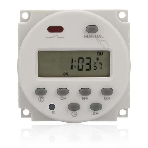 Mini programmeerbare tijdschakelaar, 1 seconde tot 168 uur, elektronische automatische tijdregeling, 5V 12V 24V 110V 220V, digitale wand/Panel montagetimer (12V DC)
