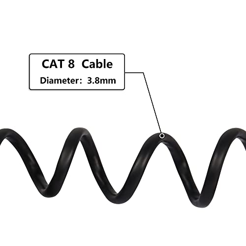 RJ45 Cat8 Ethernetkabel, man naar plug, Cat8 High Speed Network Cable, 40Gbit/s, 2000 MHz, SFTP voor Router, Modem, Server enz. (2m) 5