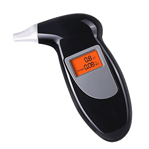 Blaas Alcohol Detector, Adem Alcohol Tester Zwarte draagbare gevoelige hoge nauwkeurigheid Air Blow Alcohol Tester met 5 Nozzles