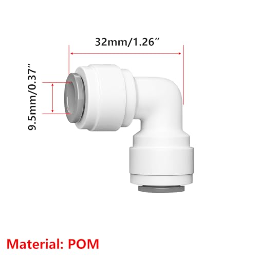 2Pcs 3/8" Tube Connect, 3/8" Pushfit Straight Connector, 3/8" Elbow Connector, voor RO Reverse Osmose Systems, Drinkfonteinen