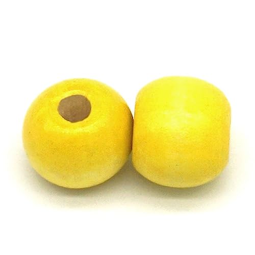 1000st Natuurlijke Gele Ronde Houten kralen voor String, Houten Ambacht Kralen voor DIY, Handgemaakte Macrame Decoratie Accessoires sieraden maken armband ketting ambacht 7x8mm (Hole Diameter 2-3mm)