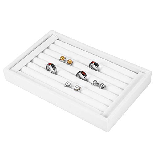 Ariage, Porte Bague, Witte Ring Display, Expositor Anillos, Velvet Ring Display Tray,Ring Display houder Ring Display Tray Slot Mode sieraden Organisator houder Case Box Showcase Wit 4
