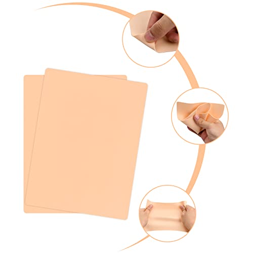 12 stuks Tattoo Oefenhuid, Tattoo Oefenhuid zonder Motif Dubbelzijdige kunstmatige huid, 19 cm x 14 cm, Siliconen wenkbrauw Oefenhuid, Blanco Tattoo, Nephuid voor beginners en ervaren 4