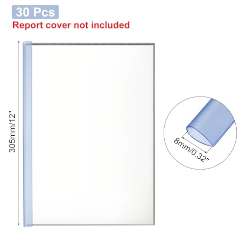 30 stuks Binddraad, 8mm Binddraad Slide Handvat 50 Sheets Capaciteit A4 Maatrapport Map Teardrop Vorm Presentatie Map voor Rapport Cover Hervatten, Helder Blauw