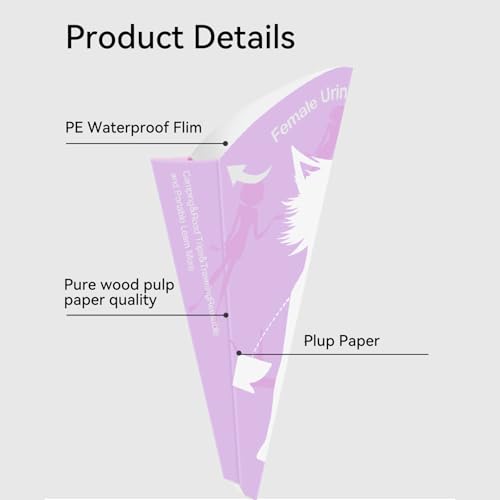 Urinella voor vrouwen 30 stukken dik papier Urinaal voor vrouwen staande pee hulp waterdichte hulp voor vrouwen draagbare urineval voor vrouwen mannen wandelen 3