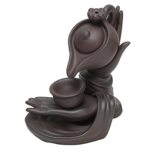 Rode Porseleinen Incense Burner met Backflow Incense Stick Houder Waterval voor woonkamer studie Slaapkamer 5.5 x 3,5 Inch 4