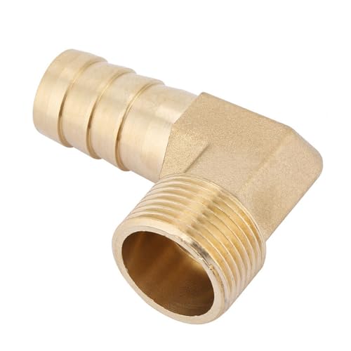 Messing pijp passen, 90 graden elleboog messing Barb passen G3/4 Man Thread Metal Metalen Messing Hose Fitting Air/Water/Fuel/Oil/Inert, Slang past met Barbs (2) 5