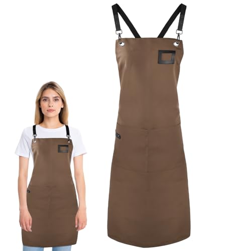 Women's Kitchen Apron 67 x 90 cm BBQ Apron Kookschort Waterdicht Verstelbaar Keln Apron Kapper Kunstenaar Apron met 2 Pockets