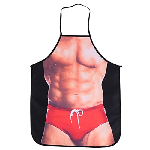 Grappige 3D Keukenschorten, Sexy Bikini Mannen Vrouwen Model Waterdichte Schort voor het koken BBQ Koken Party Gagging Koppels Gifts Nieuwheid, Muscular Man in Bikini, 18 * 18 * 1cm, Muscular man in bikini, modern