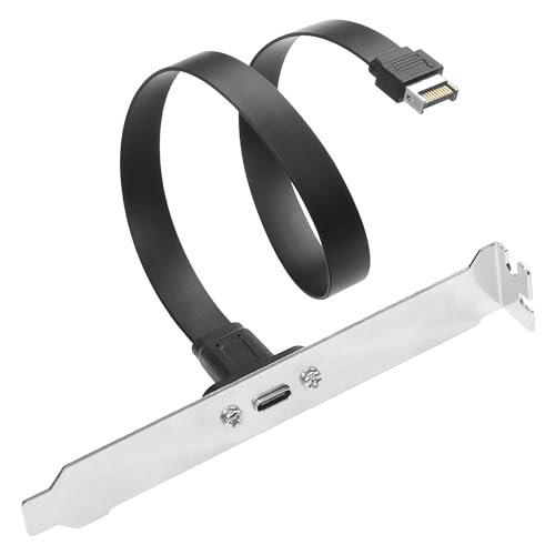 USB 3.1 Type-C Front Panel Extension Kabel met 10Gbps Panel Montage Schroeven Type E 20 Pin Plug naar USB-C Bus Adapter Kabel met Volledige Hoogte Houder (1 Poort)