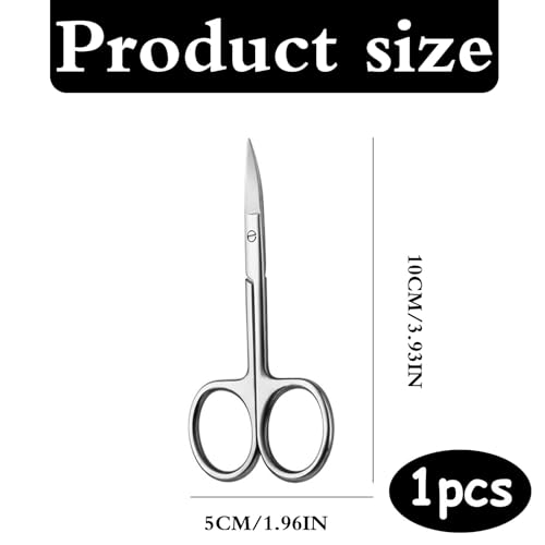 Vingernagelschaar, gebogen Tip Nagelschaar, Roestvrij staal, Precisie Schaar, Nagelschaar, Linkshandig, voor het knippen van oud cuticles of gezichtshaar (10 x 5 cm)