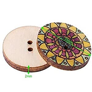 100 stuks houten knopen (vintage gemengde knopen)