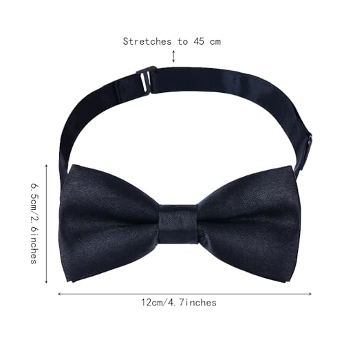 6 stuks Heren Bow Ties Neck Tie Satin Tuxedo Formal Classic Pre-Tied Bow Tie Solid Color Verstelbare Clip op Pre-tied voor partijen bruiloft feest banket