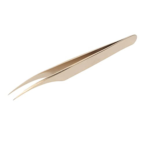 Roestvrij stalen wimpers, professionele wimperextensie Tweezers Toepassing voor Nail Pearl (licht gebogen Tweezers) 5