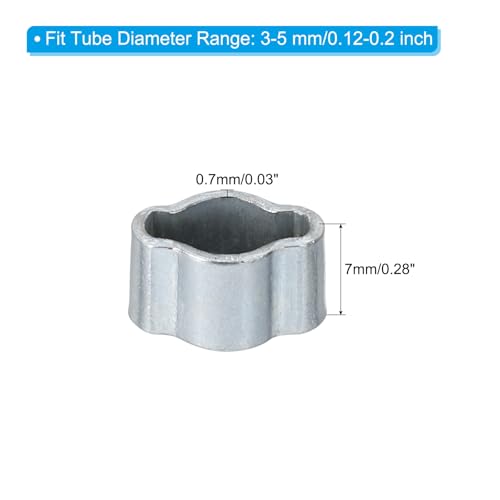 60 st 3-5 mm Dubbele oor slang klem, gegalvaniseerd staal O-Clip Crimp Rings voor brandstof Benzine buis buis passen Joints, zilveren kleur