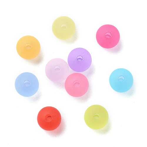 300 st. Kleurrijke Ronde Kralen 6mm Matte Style Acryl Ball Kralen Geborsteld Losse Spacer Kralen Zomer Ambacht Kralen voor DIY Kettingen Oorbellen Armbanden sieraden maken