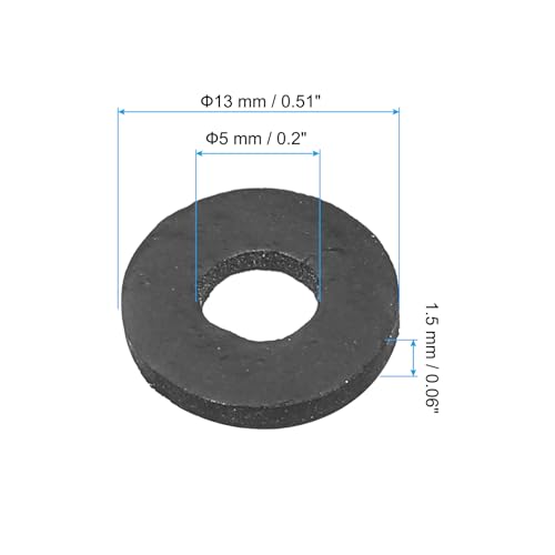 M5 Rubber Wasser Rubber Afdichting Ronde 8st 5mm ID 13mm OD 1,5mm dikke platte Wasserset Afdichting Rubber voor Tap Tube Bevestiging Schroef Zwart