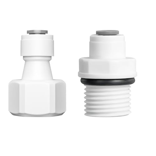 2 st waterfilteraansluiting, 1/2 inch mannelijke draad aan 1/4 inch snelkoppelingen, slang snelkoppelingen