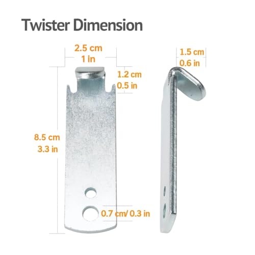 5Pcs Scherm Draad Twist Tool voor T Post Clips, Stalen Barb Fence Landbouw Reparatie Hardware, Schermdraad spanningshulpmiddelen 3