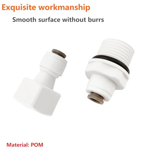 2 st waterfilteraansluiting, 1/2 inch mannelijke draad aan 1/4 inch snelkoppelingen, slang snelkoppelingen 5