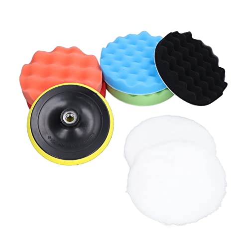 Auto Buffen Polijsten Kit 9 Pieces Sponge Wool Cleaning Tool Set 150mm Diameter voor Boat Truck Glass Stone [Professional Detailing] 4
