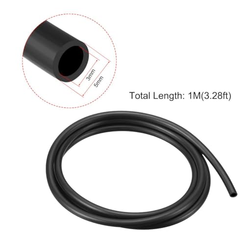 Smeerolie Slangen 3mm (1/8") x 5mm (3/16") 1m/3.3ft Waterslang Zwarte Rubber Tubing