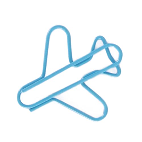 100Stuks papierclips, schattig vliegtuig gevormd blauw prachtige verschijning bladwijzer clips, metaal vliegtuig papier clips voor Party Invitation Cards Notebook 5