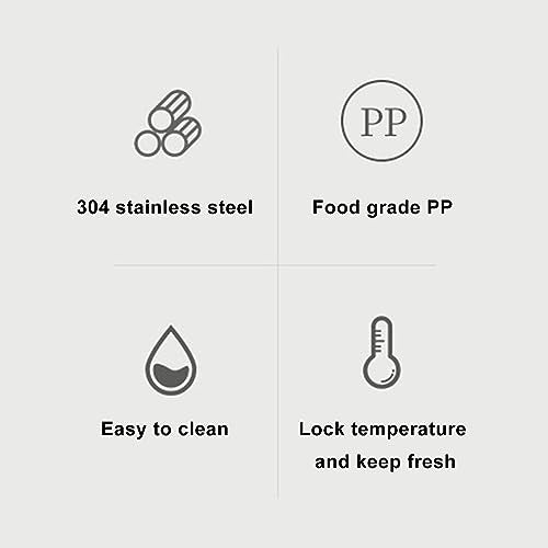 Thermische Bento Box, Multifunctionele warmtebehoud 304 Roestvrij staal Geïsoleerde Lunch Container Eenvoudig schoon voor buiten eten (4 PCS) Keukenopslag 3