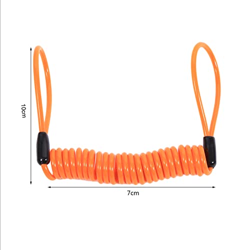 1 25m Motorfiets schijf remmen blokkeren diefstal voorjaar herinnering Touw zonder Ring (oranje)-Metal Spiraalkabel 3