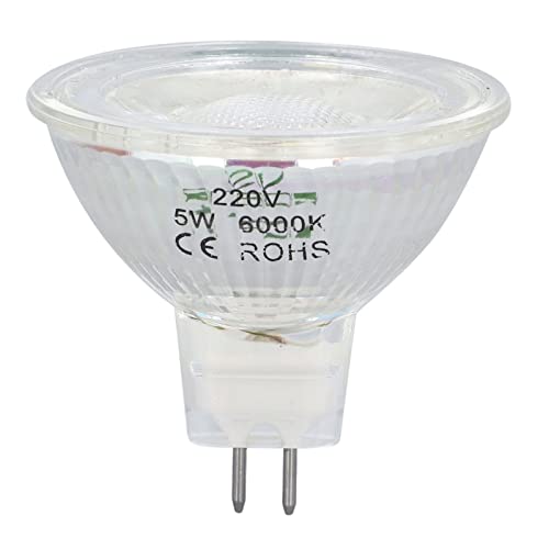 220V 5W LED-lichtbol Highlight COB-lampglas MR16 Lamp Dimbare spot lichtbollen voor slaapkamer woonkamer(Pure wit licht) 4