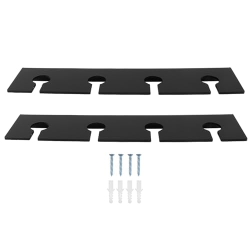 2 stuks onder het kabinet wijnglas Rack, Wall Mounted Acryl Wine Glass Holder Space Saving Glassware Hangen onder het kabinet wijnglas Rack voor 8 glazen(zwart)