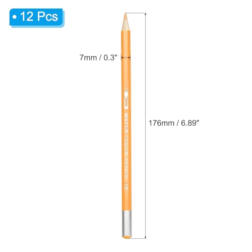 Aquarelpotlood, 12 stuks wateroplosbare potlood voor meng, kleuren, schetsen tekenen, schilderen, jade geel