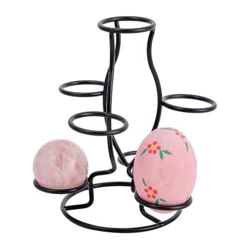 Crystal Ball Houders, 7 eieren Weergave Stand Zwarte ijzer Multi-Sphere Display Houder voor Crystal Ball Bol Bol Bol Home Office Decor Ornament, 12 x 10.5 x 14.2cm