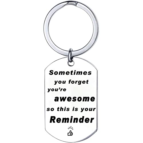 Soms vergeet je dat je grote inspirerende sleutelhanger verjaardagscadeau voor jongen/meisje/mannen/vrouwen collega waardering sleutelhanger, pensioen, verjaardag, Kerstmis, Nieuwjaar cadeau, Zilver, M