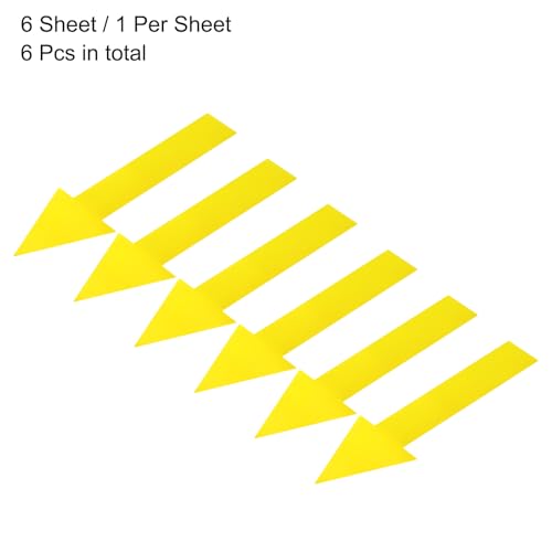 Pijl Sticker 12," 6 Sheet Direction Teken PVC Lijm Afneembare vloer Sticker voor vloerwand Marker, Geel 3