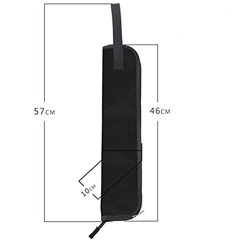 Drumstick tas met buitenzak, standaard nylon borduurzak met draaghandgreep en onderkant-haak, binnenin 2 gleuven voor drumsticks, waterafstotend nylon (koffiekleur) 5
