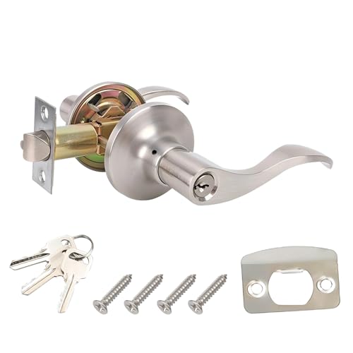 Set van 1 slaapkamer deurkruk, Moderne deurkruk met sleutel, deursloten met lever, deursloten voor binnen