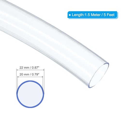 PVC slang 4/5 inch ID x 7/8 inch OD (20mm x 22mm) 5ft/1.5 Meters, flexibele heldere Vinyl buis, waterslang buis voor omgekeerde Osmose systemen Waterfilters, Helder