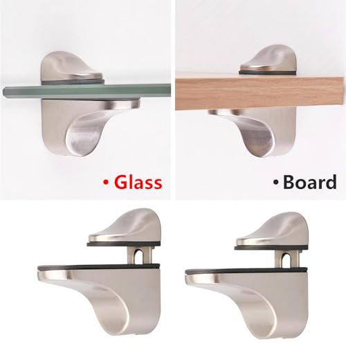 2 st Glazen Plankhouders, Glazen Plank, Wandmontage, Verstelbare Glazen Plankhouder, Zinklegering, Glashouder voor 3-18mm Dik glas 5