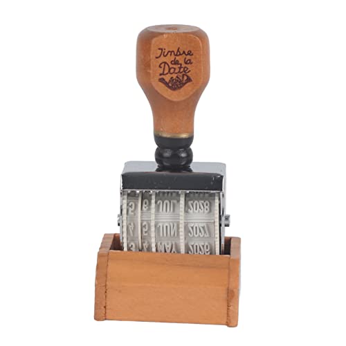 Houten handvat en Base Roller Datum Stempel,Stamp voor DIY Craft Cards Maken Planner Scrapbooking